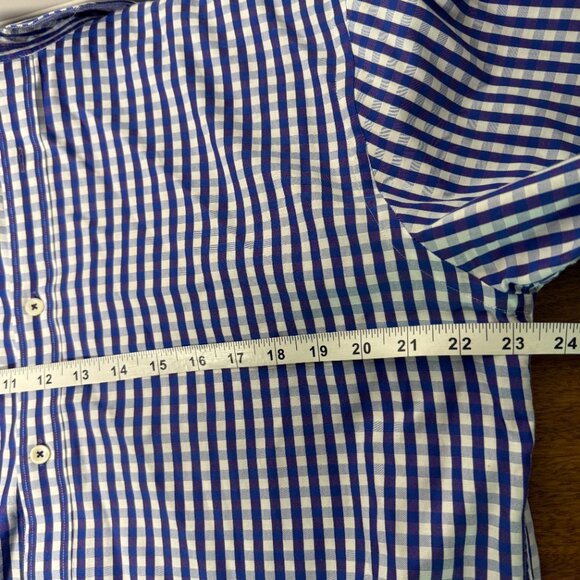 Bugatchi Men's Long Sleeve Button Down Shirt Deep Purple Blue Check - Picture 10 of 12